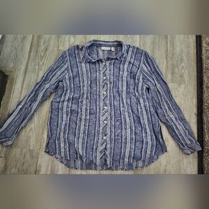 Susan Graver Easy Linen Blend Cross Dyed Tunic